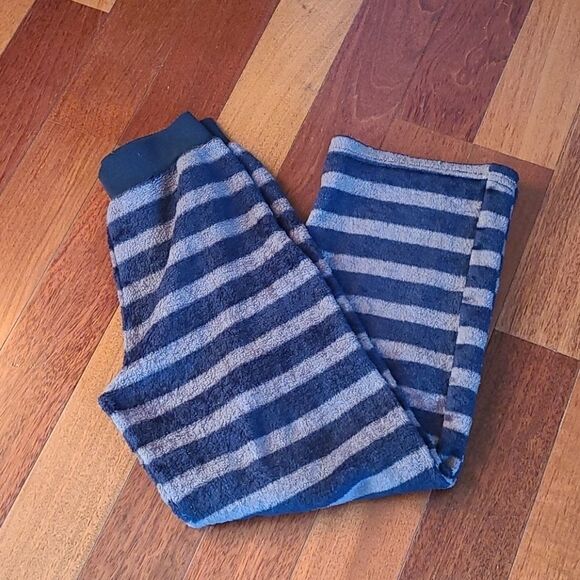 Wondernation boys gray‎ and navy blue stripped pajama pants size 10/12 - Picture 1 of 2